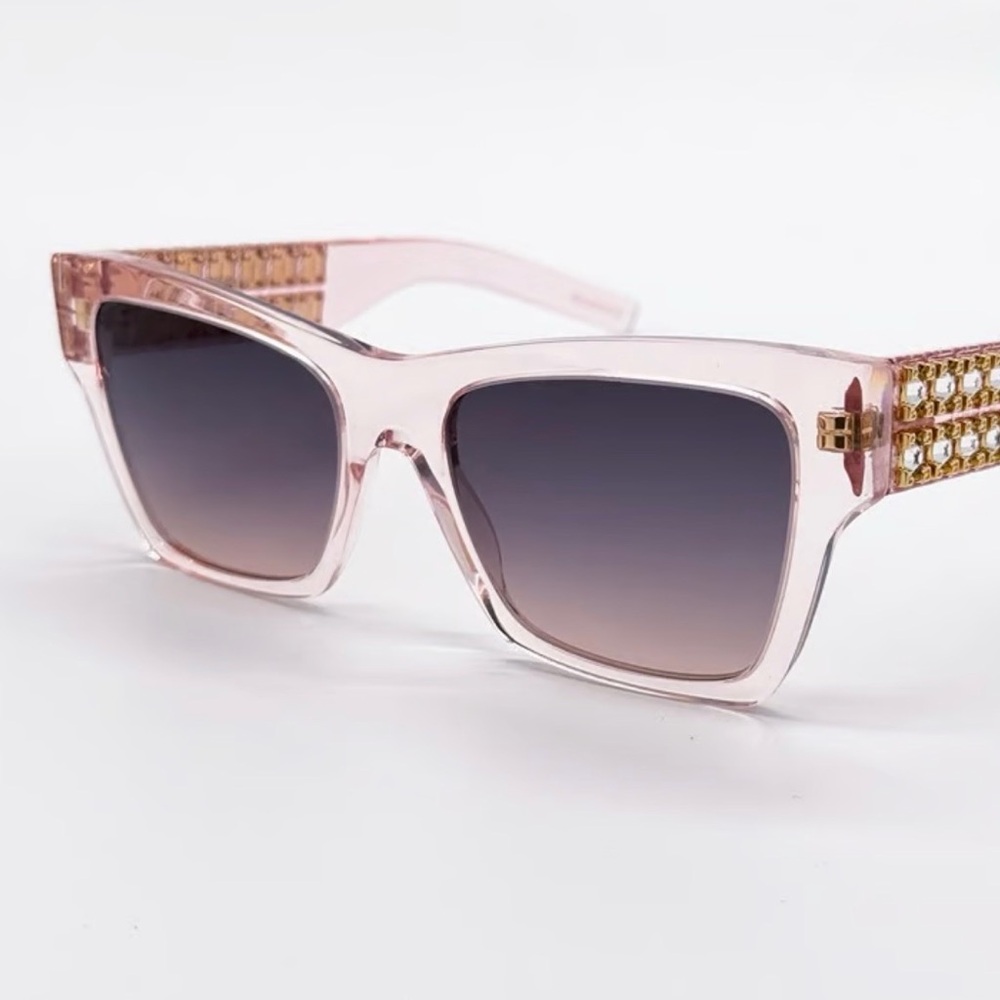 New! Givenchy Transparent Pink Sunglasses with Crystals, GV40076I 72B, Authentic - Picture 7 of 10